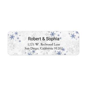 Winter Snowflake Wedding Return Address Label