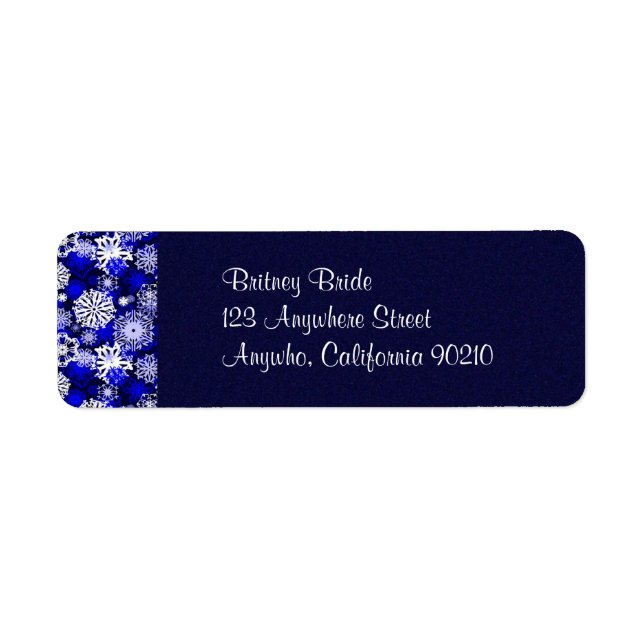 Winter Snowflake Wedding Return Address Seals (Front)