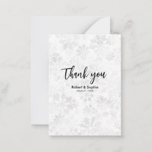 Winter Snowflake Wedding Thank you Card