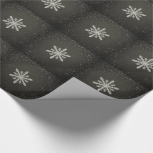 Winter Snowflake White Chalk Drawing Wrapping Paper