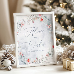 Winter snowflakes advice and wishes for Newlyweds Poster