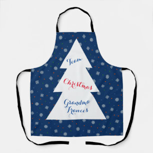 Winter snowflakes and dots pattern apron