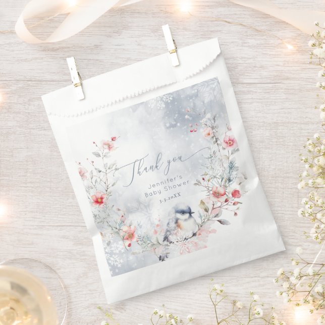 Winter snowflakes Baby its cold outside Favour Bag (Clipped)