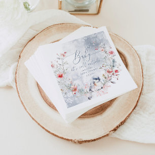 Winter snowflakes Baby its cold outside Napkin