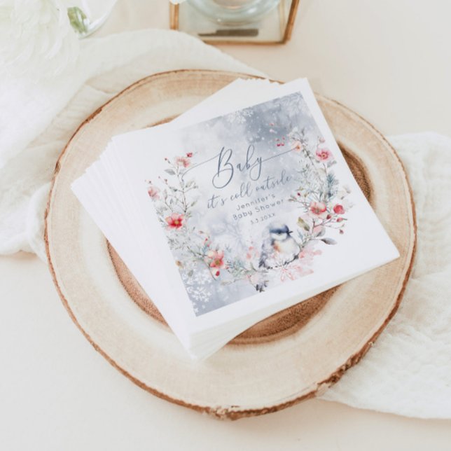 Winter snowflakes Baby its cold outside Napkin (Creator Uploaded)