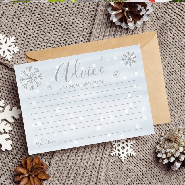 Winter Snowflakes Baby Shower Advice Cards (Creator Uploaded)