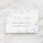 Winter Snowflakes Baby Shower Books for Baby Enclosure Card<br><div class="desc">Request a book for your little one with this glittery snowflake themed enclosure card.</div>