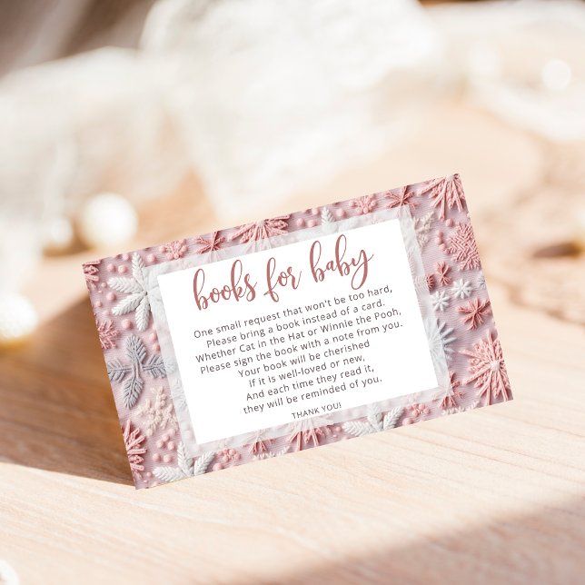 Winter Snowflakes Baby Shower Books for Baby Enclosure Card (Creator Uploaded)