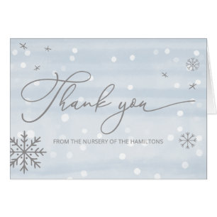 Winter Snowflakes Baby Shower Thank You Card