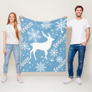 Winter Snowflakes blue Fleece Blanket