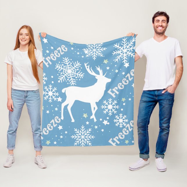  Winter Snowflakes blue Fleece Blanket (In Situ)