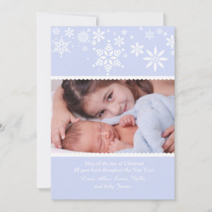 Winter Snowflakes Blue Photo Card