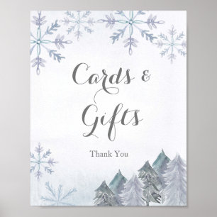Winter Snowflakes Cards and gift sign
