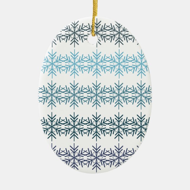 Winter Snowflakes Ceramic Tree Decoration (Front)