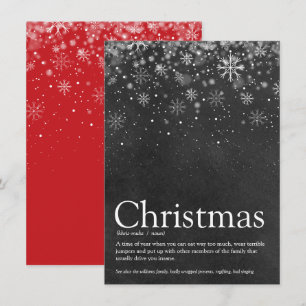 Winter Snowflakes Christmas Funny Definition Holiday Card