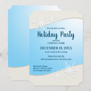Winter Snowflakes Corporate Holiday Party Invitation