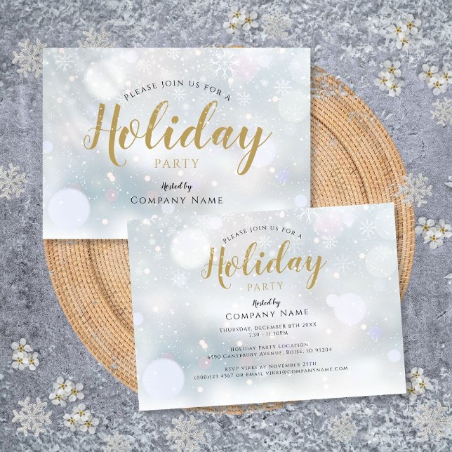 Winter Snowflakes Corporate Holiday Party Invitation (Winter Snowflakes Corporate Holiday Party Invitation)