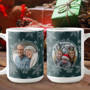 Winter Snowflakes Custom Photo Christmas Coffee Mug