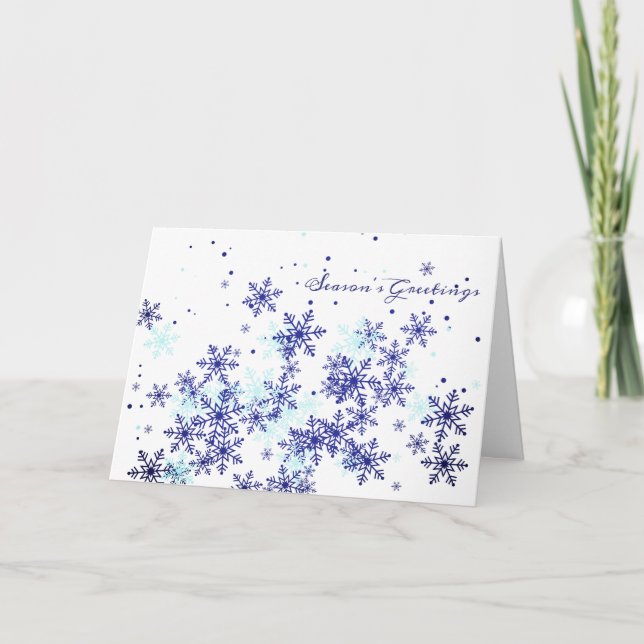 Winter snowflakes diversity Christmas holiday card (Front)