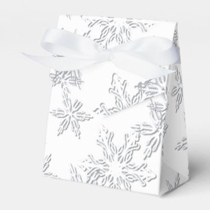 Winter Snowflakes Elegant White Tent Favour Box