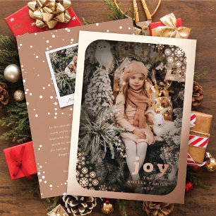 Winter Snowflakes Frame Happy Holidays Elegant Foil Holiday Card