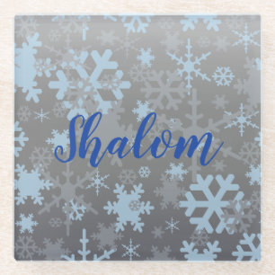Winter Snowflakes Glass Coaster