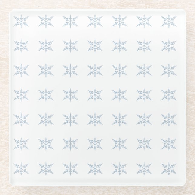 Winter Snowflakes  Glass Coaster (Front)