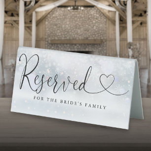 Winter Snowflakes Heart Script Wedding Reserved