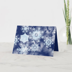 Winter Snowflakes Icy Blue Holiday Card