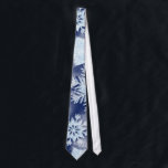 Winter Snowflakes Icy Blue Tie<br><div class="desc">Festive snowy winter sky with icy glitter blue snowflakes floating about.</div>