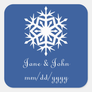 Winter Snowflakes in Blue Sticker