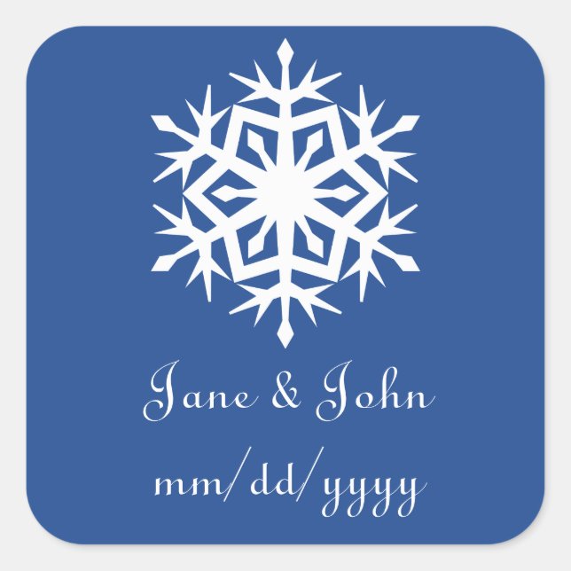 Winter Snowflakes in Blue Sticker (Front)