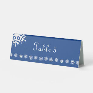 Winter Snowflakes in Blue Table Tent Sign