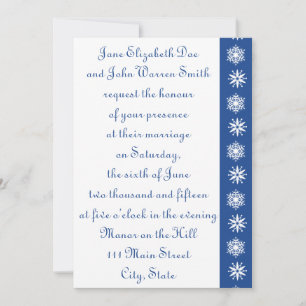 Winter Snowflakes in Blue Wedding Invitation