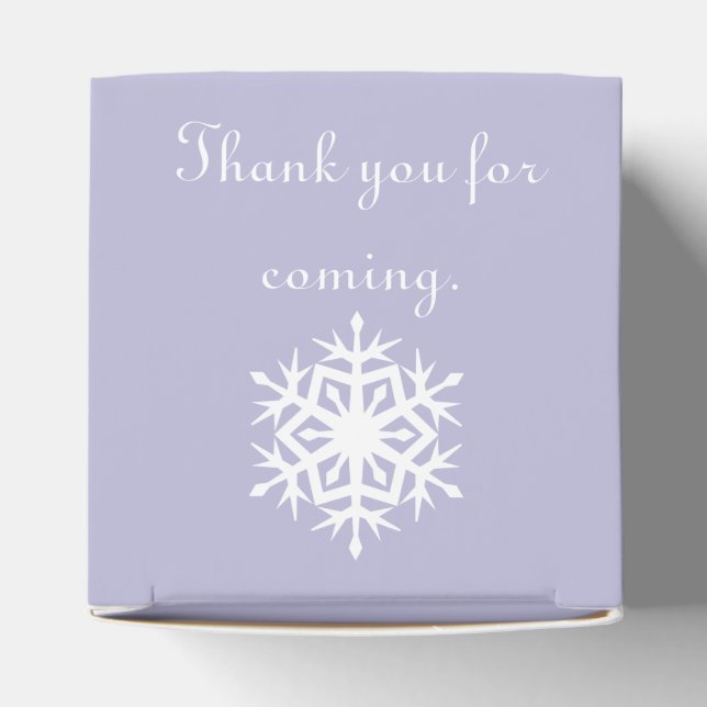 Winter Snowflakes in Lavender Favour Box (Top)