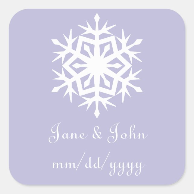 Winter Snowflakes in Lavender Sticker (Front)