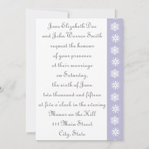 Winter Snowflakes in Lavender Wedding Invitation