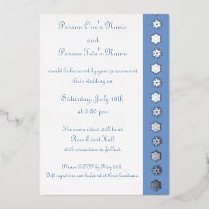 Winter Snowflakes in Periwinkle Foil Invitation