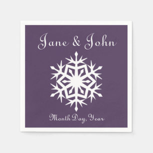 Winter Snowflakes in Purple Napkins