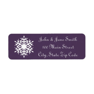 Winter Snowflakes in Purple Return Address Label