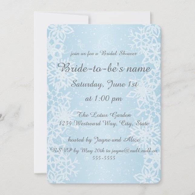 Winter Snowflakes Invitation (Front)