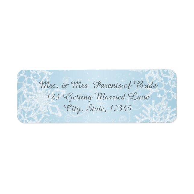 Winter Snowflakes Label Return Address Label (Front)