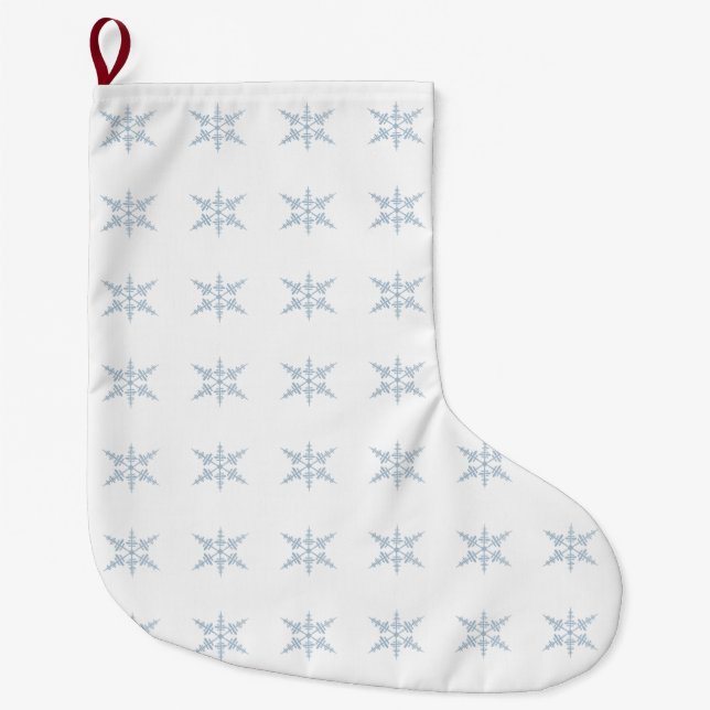 Winter Snowflakes Large Christmas Stocking (Front)