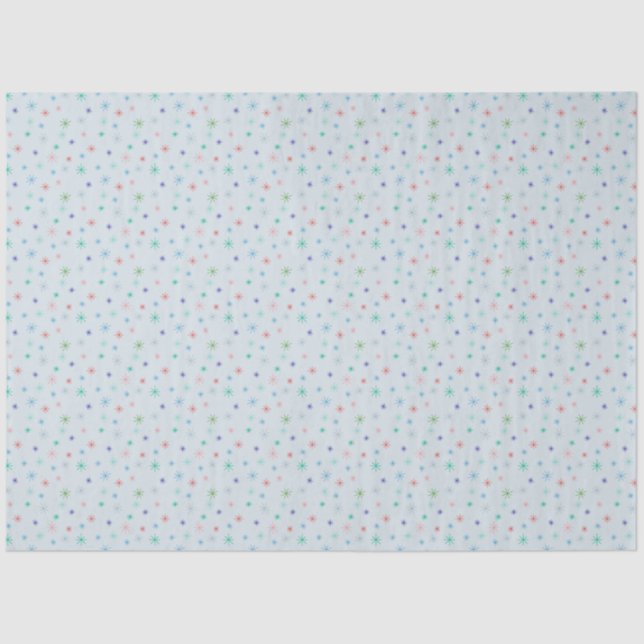 Winter Snowflakes Multicolor Retro Inspired Tissue Paper (Front)