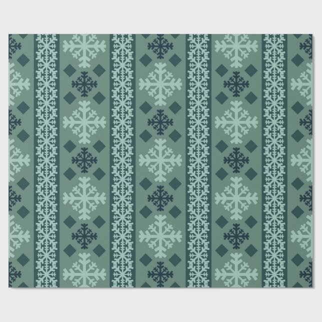Winter Snowflakes Nordic Wrapping Paper (Flat)