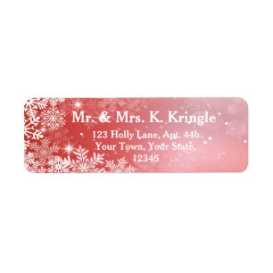 Winter Snowflakes On Pink Address Labels