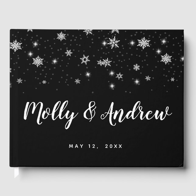 Winter snowflakes party/wedding Guest book (Front)