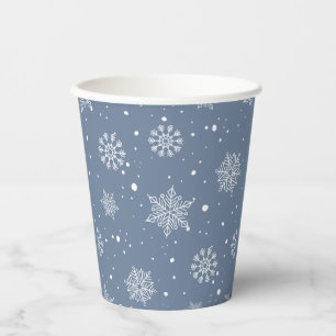 Winter Snowflakes Pattern Baby Its Cold Outside Paper Cups
