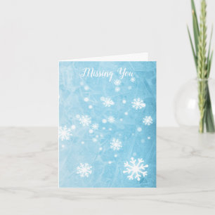 Winter Snowflakes Personal Missing You Serif Text  Note Card