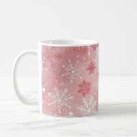 Winter Snowflakes Pink and White